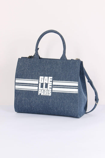 Maxi Tote Banda Logo Blu - 2