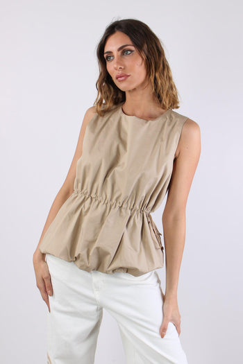 Top Cotone Arriccio Beige - 2