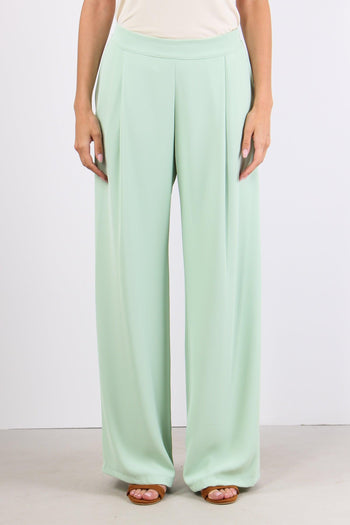 Pantalone Palazzo Pences Verde Acqua - 2