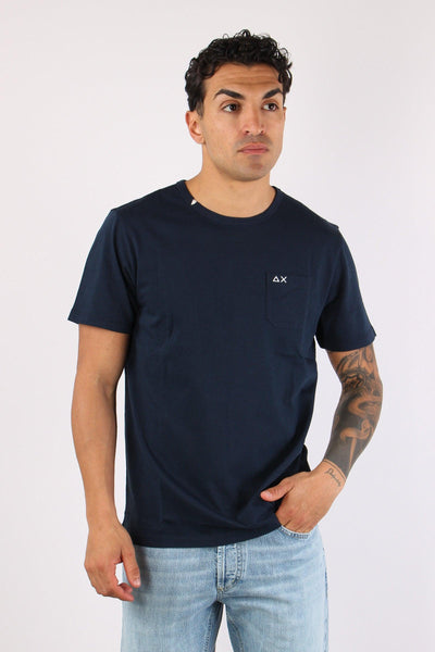 T-shirt Cotone Taschino Avio