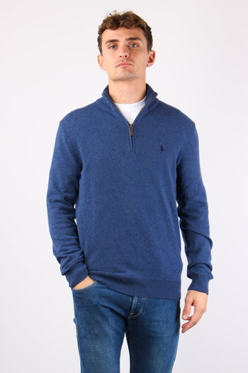 Pullover Mezza Zip Lana Rustic Navy - 4