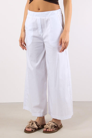 Pantalone Cropped Cotone Bianco - 3