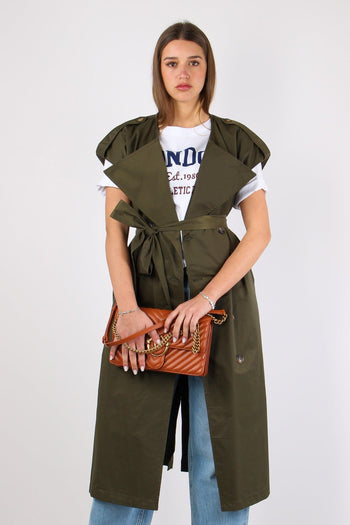 Trench Senza Maniche Militare - 7