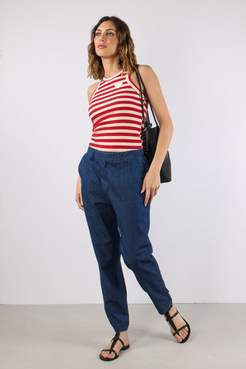 Canotta Costina Patch Cuore Rosso/panna - 5
