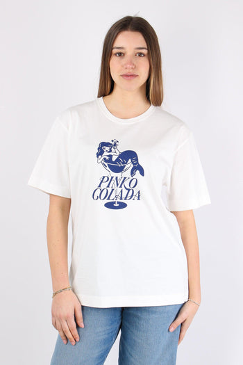 Strepitoso T-shirt Stampa Cola Bianco/blu - 2