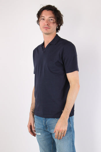 Polo Derby Cotone Blu Navy - 3