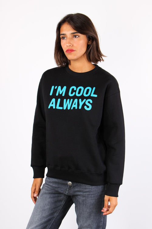 Felpa Ricamo Im Cool Always Nero/azzurro - 2