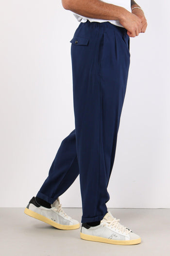 Banana Pantalone Cupro Blu - 5
