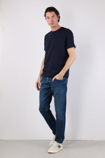 T-shirt Basica Logo Manica Blu - 2