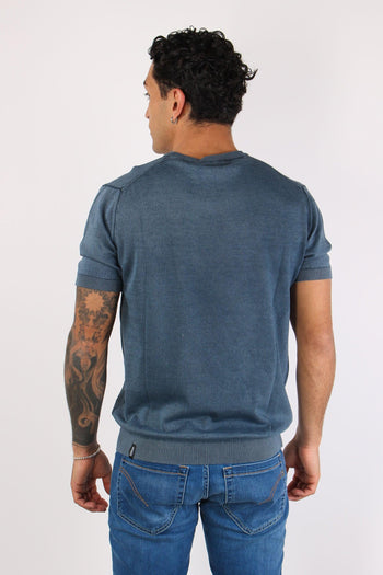 T-shirt Girocollo Basica Night Blue - 4