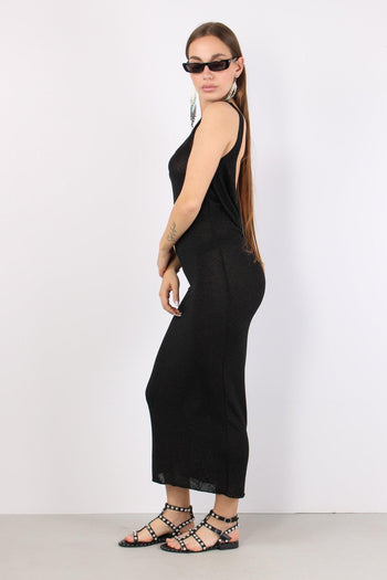 Abito Lurex Scavo Dietro Nero - 5