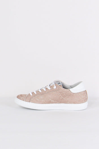Sneakers Low Inserto Pizzo Marrone/bianco - 6
