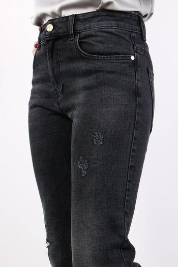 Jeans Gamba Dritta Rotture Nero Wash - 5