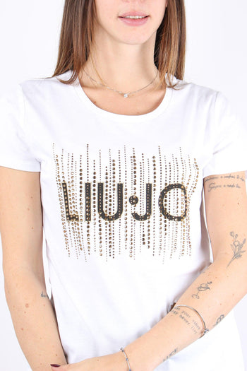 T-shirt Mc Logo Paillettes Bco Liujo Fall Rhine - 6