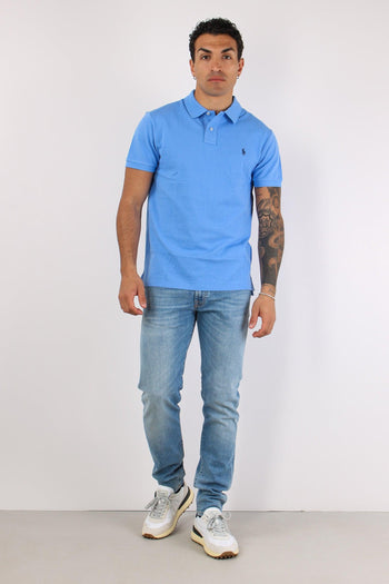 Polo Slim Fit Mesh Harbor Island Blue - 4