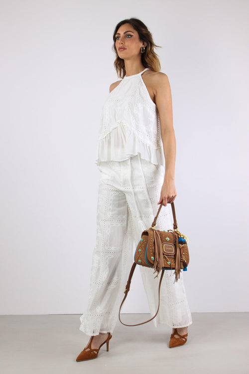 Pantalone Sangallo Cintura Bianco
