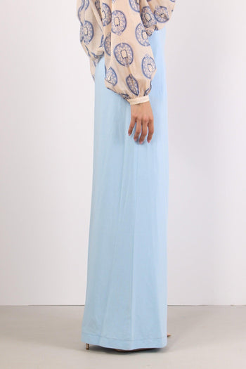 Pantalone Palazzo Misto Viscos Polvere - 6