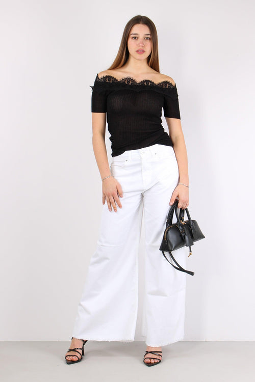 Haifi Top Inserto Pizzo Black