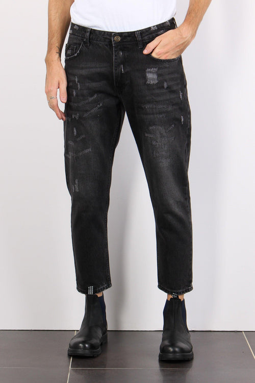 Denim Cropped Fit Denim Nero - 2