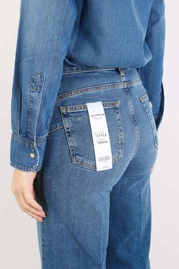 Jeans Flare Basico Denim Scuro - 8