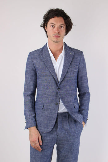 Giacca Misto Lino Blu - 2