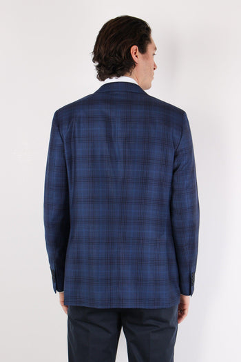 Giacca Check Fresco Lana Nero/blu - 4