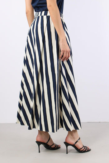 Uomo Gonna Cotone Riga Bianco/blu - 6