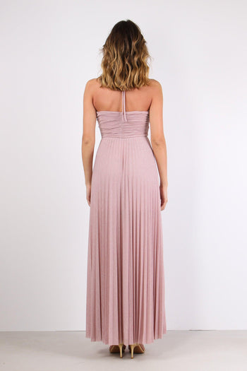 Abito Lurex Oblo Plisse Rosa - 4