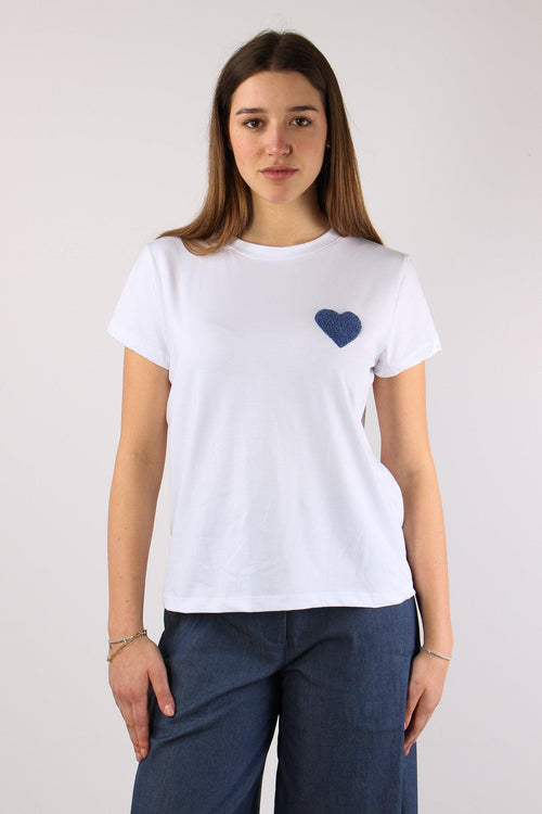 T-shirt Patch Cuore Bianco