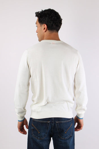 Maglia Collo Contrasto Bianco - 4