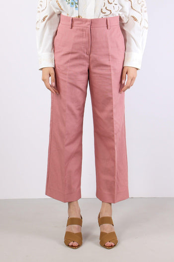 Zircone Pantalone Cropped Misto Lino Rose - 2