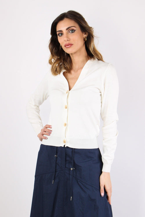 Cardigan In Filo Rice