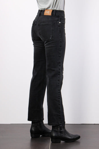 Jeans Gamba Dritta Rotture Nero Wash - 4