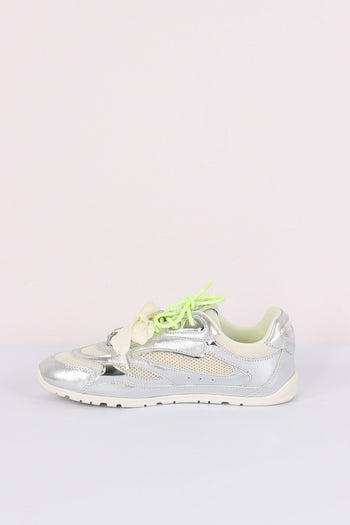 Sneakers Pelle Multi Lacci Silver - 5