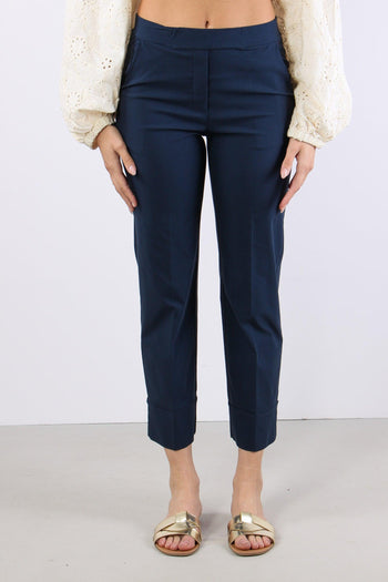 Pantalone Dritto Risvolto Blu - 2