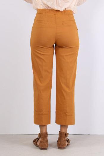 Pantalone Cropped Risvolto Coccio - 4