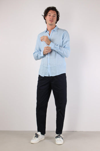 Camicia Lino Colletto Celeste - 3