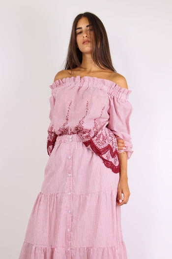 Top Riga Sangallo Bianco/rosso - 2