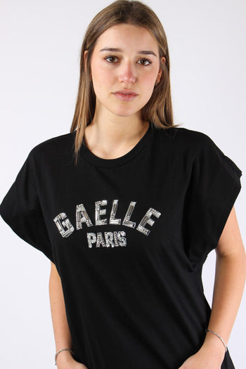 T-shirt Logo Strass Nero - 8