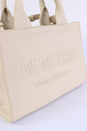 Mini Shopping Rigida Lettering Avorio - 4