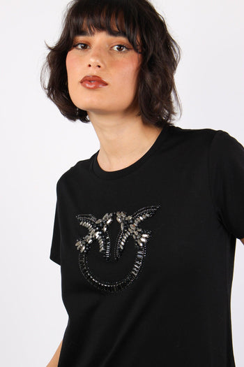 Quentint-shirt Logo Strass Nero Limousine - 6