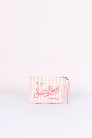 Aline Pochette Cotone Righe Rosa - 3