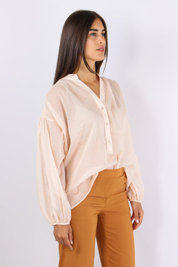 Camicia Mussola Riga Beige/panna - 5