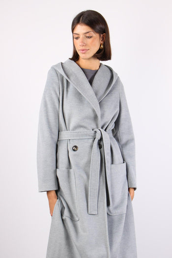 Cappotto Vestaglia Cappuccio Grigio - 4