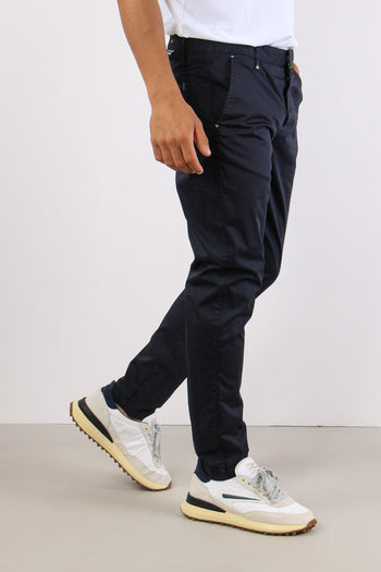 Pantalone Chino Rasatello Blu - 7