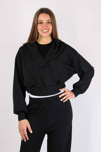 Felpa Over Scavo V Nero - 2