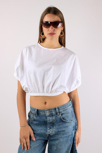Camicia Cropped Elastico Bianco - 7
