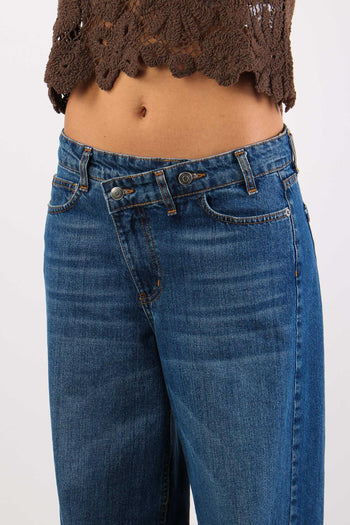 Denim Abbottonatura Asimmetric Denim Medio - 6