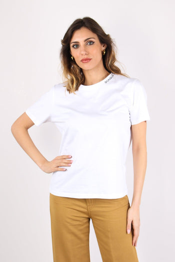 T-shirt Ricamo Collo Bianco - 2