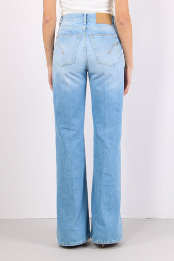 Amber Denim Palazzo Rotture Denim Chiaro - 4